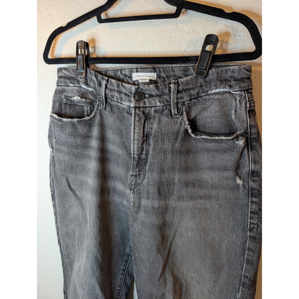 Good American Black Faded‎ Straight Leg Denim womens size 4 - Picture 2 of 10